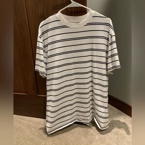 Abercrombie & Fitch White and Black Striped Tee
